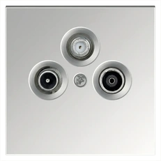 Изображение Розетка TV+FM+SAT Φ9.5mm проходная с накладкой, цвет алюминий